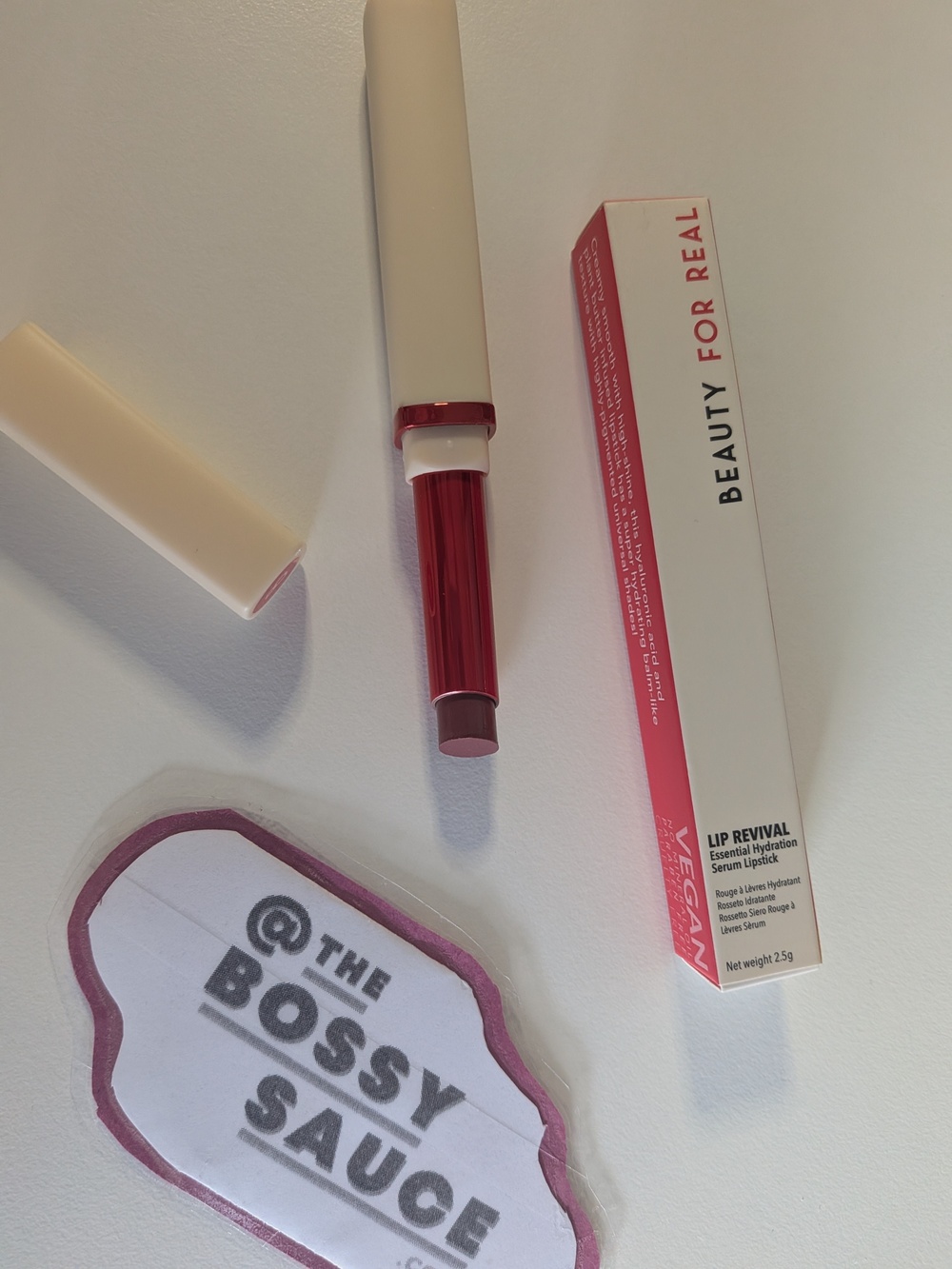 🌸 Beauty For Real Vegan Lip Revival Hydration Serum Lipstick Shade Neutral NWT